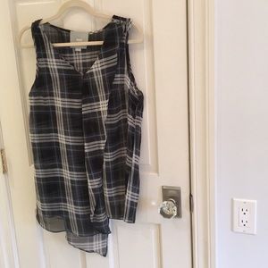 Anthroplogie asymmetrical sleeveless blouse